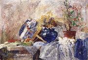 James Ensor Still life with Blue Vase and Fan Spain oil painting artist